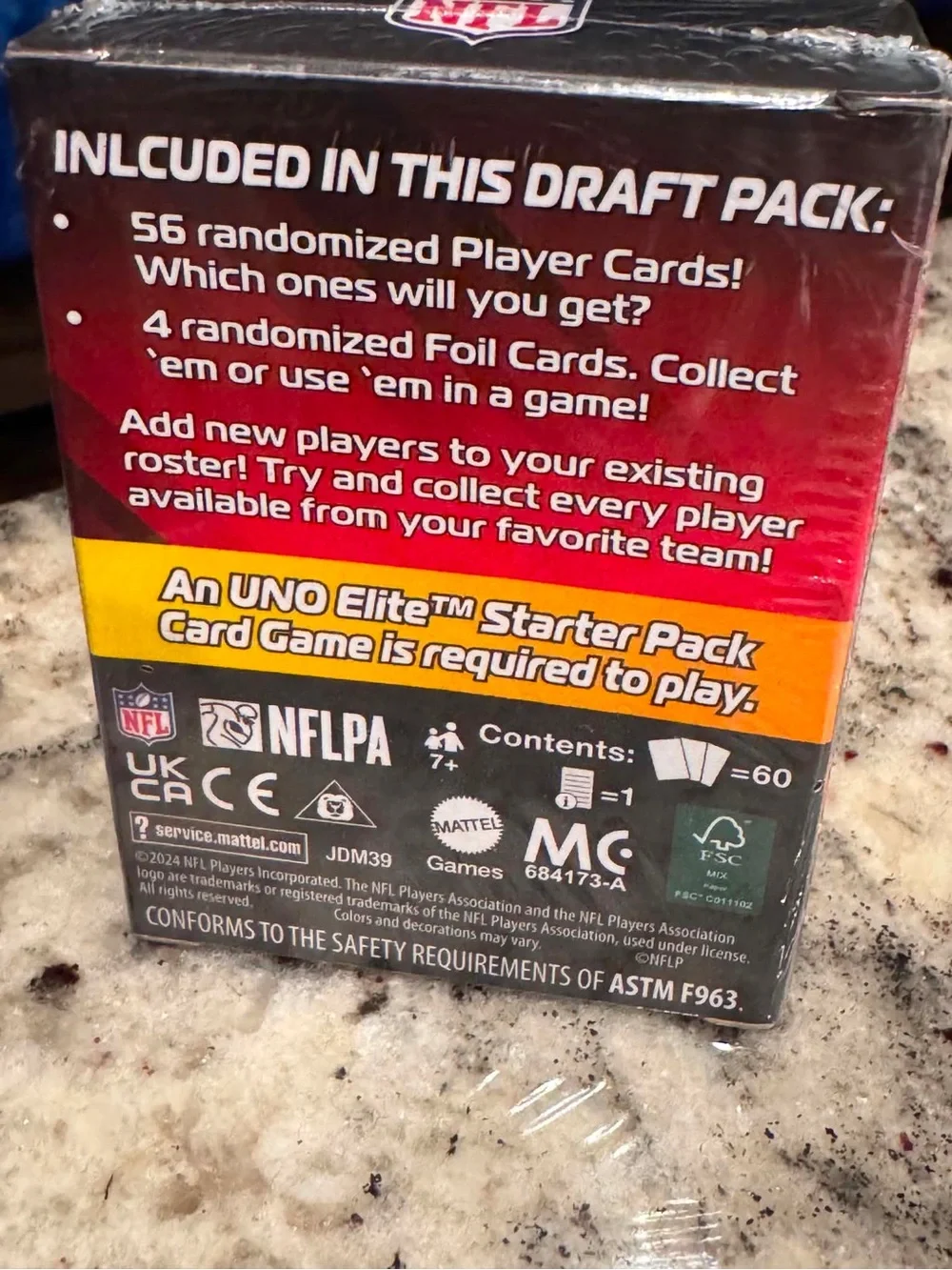 NFL UNO Elite 2024 Core Edition - Black, Red, Yellow NEW IN BOX
